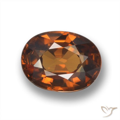 Zircon Ambre orange naturelle ovale, 2.07 ct, VVS-VS
