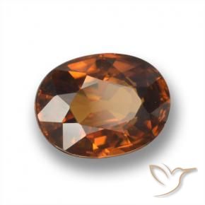 Zircon Ambre orange naturelle ovale, 2.07 ct, VVS-VS