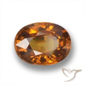 Zircon Brun orangé naturelle ovale, 2.16 ct, VVS