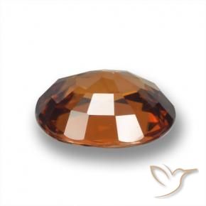 Zircon Brun orangé naturelle ovale, 2.04 ct, VVS