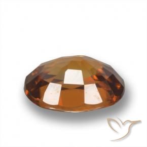 Zircon Ambre orange naturelle ovale, 2.10 ct, VVS