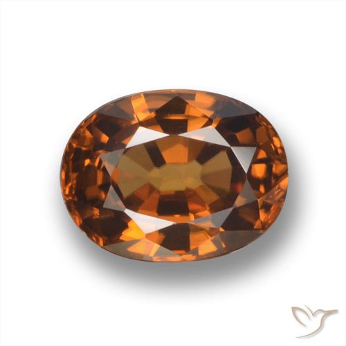 2.02ct Naturel Orange moyen-foncé Zircon, ovale, VVS