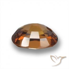 Zircon Orange moyen-foncé naturelle ovale, 2.02 ct, VVS