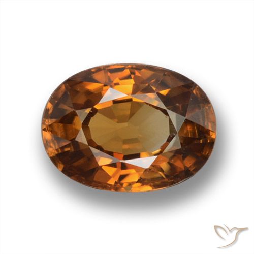 Zircon Orange moyen-foncé naturelle ovale, 1.99 ct, VVS-VS