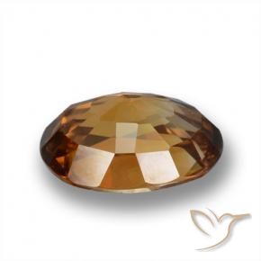 Zircon Orange moyen-foncé naturelle ovale, 1.99 ct, VVS-VS