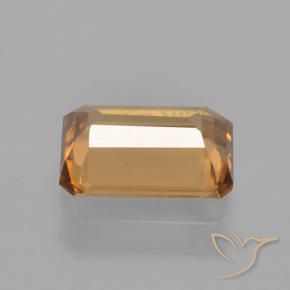 Zircon Orange foncé naturelle Octogone / coupe Émeraude, 1.35 ct, VVS