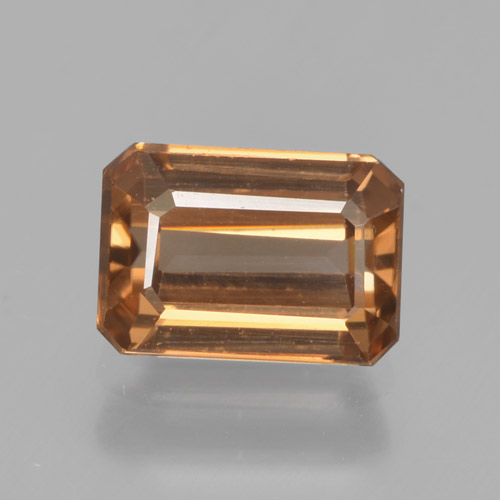 Zircon Orange moyen naturelle Taille émeraude, 1.70 ct, VVS