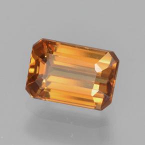 Zircon orange naturelle taille émeraude, 1,05 ct, VVS