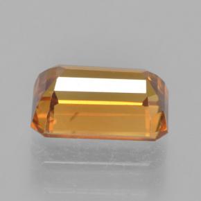 Zircon orange naturelle taille émeraude, 1,66 ct, VVS