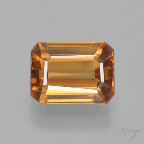 1.56ct Naturel Orange brun Zircon, Taille émeraude, VVS