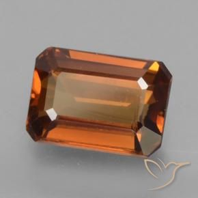 Zircon Orange foncé naturelle Octogone / coupe Émeraude, 1.53 ct, VVS