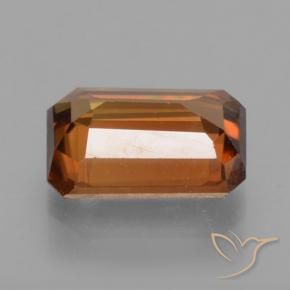 Zircon Orange foncé naturelle Octogone / coupe Émeraude, 1.53 ct, VVS