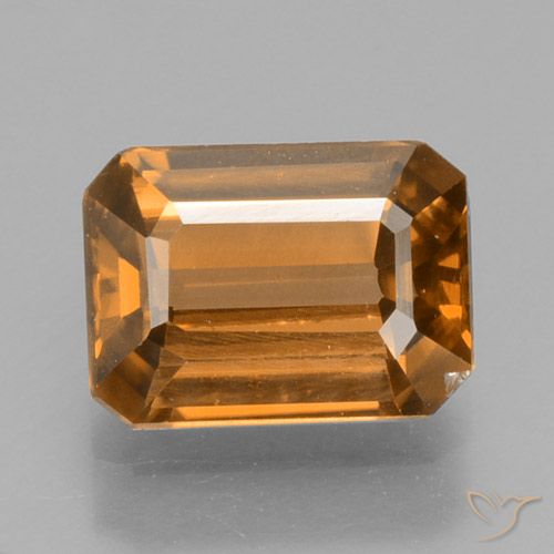 1.41ct Naturel Orange moyen Zircon, Taille émeraude, VS-SI