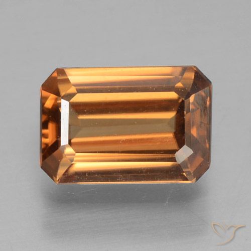 1.19ct Naturel Orange moyen Zircon, Taille émeraude, VVS