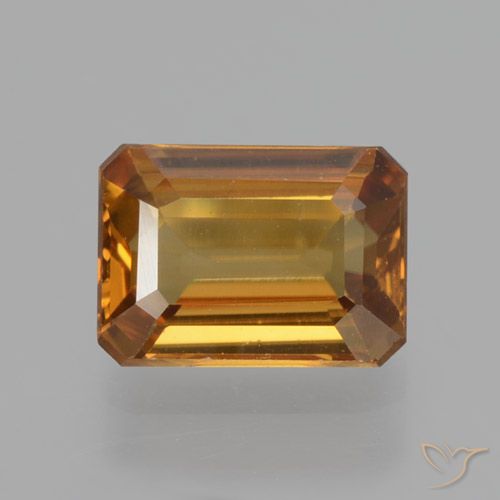 1.38ct Naturel Orange brun Zircon, Taille émeraude, VVS