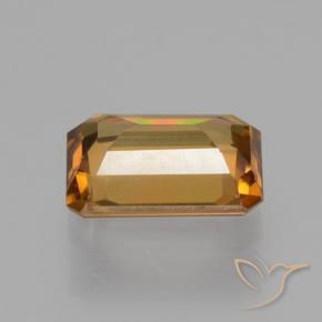 Zircon Orange brun naturelle Octogone / coupe Émeraude, 1.38 ct, VVS