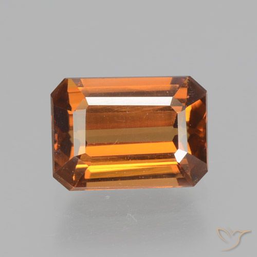 1.64ct Naturel Orange terre Zircon, Taille émeraude, VVS-VS
