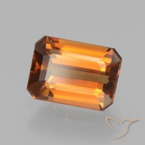 Zircon Orange terre naturelle Octogone / coupe Émeraude, 1.64 ct, VVS-VS