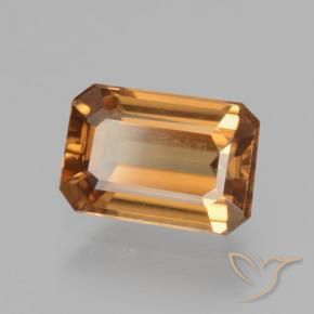 Zircon Orange brun naturelle Octogone / coupe Émeraude, 1.36 ct, VVS