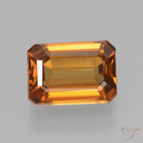 1.41ct Naturel Orange terre Zircon, Taille émeraude, VVS