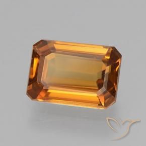 Zircon Orange terre naturelle Octogone / coupe Émeraude, 1.41 ct, VVS