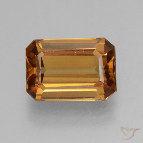 1.37ct Naturel Orange brun Zircon, Taille émeraude, VVS