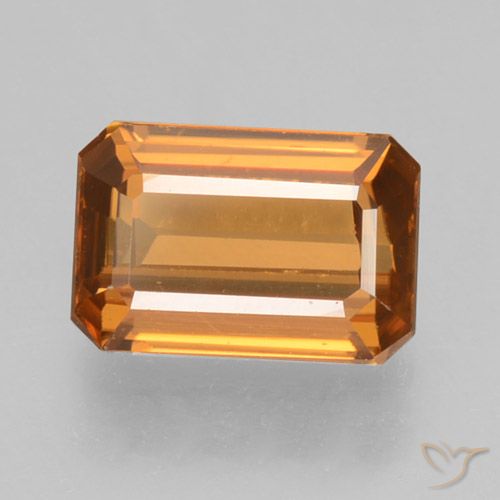 1.26ct Naturel Orange moyen Zircon, Taille émeraude, VVS