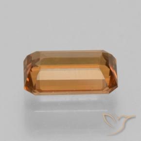 Zircon Orange moyen naturelle Octogone / coupe Émeraude, 1.26 ct, VVS