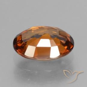 Zircon Orange foncé naturelle ovale, 1.85 ct, VVS