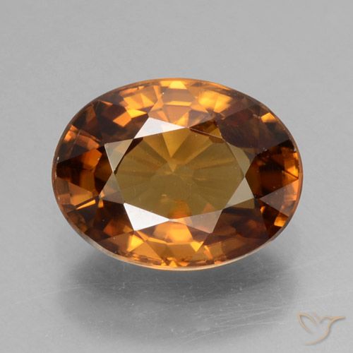1.85ct Naturel Orange foncé Zircon, ovale, VVS