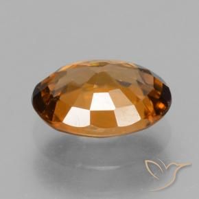 Zircon Orange foncé naturelle ovale, 1.85 ct, VVS