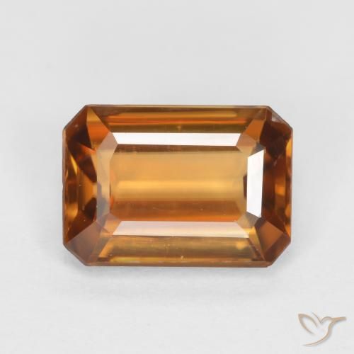 1.27ct Naturel Orange foncé Zircon, Taille émeraude, VVS-VS