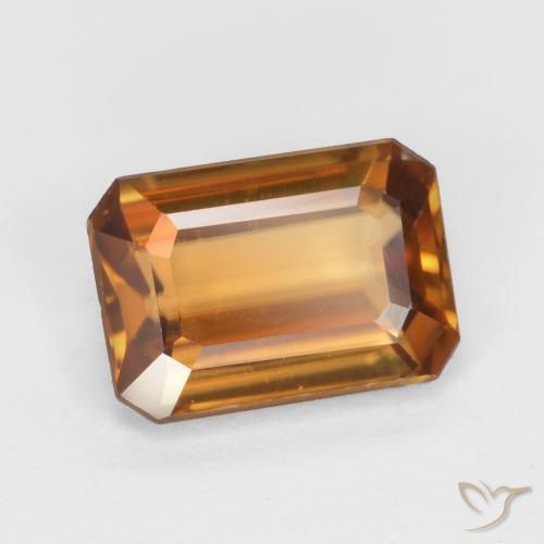Zircon Orange foncé naturelle Octogone / coupe Émeraude, 1.27 ct, VVS-VS