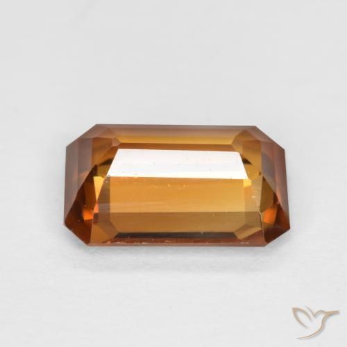 Zircon Orange foncé naturelle Octogone / coupe Émeraude, 1.27 ct, VVS-VS