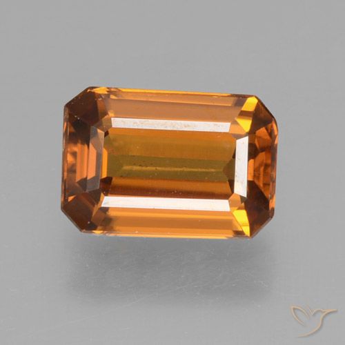 1.32ct Naturel Orange brunâtre Zircon, Taille émeraude, VVS
