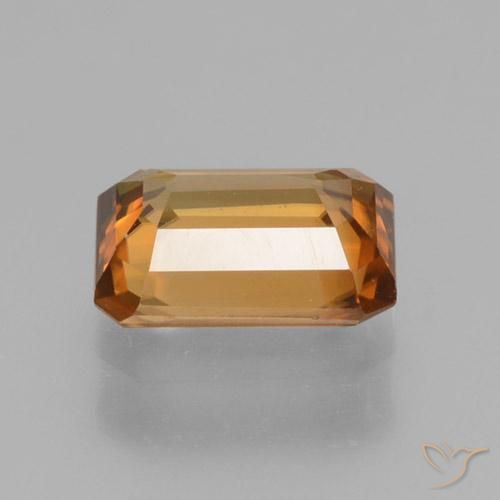 Zircon Orange terre naturelle Octogone / coupe Émeraude, 1.45 ct, VVS