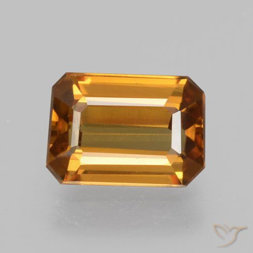 1.40ct Naturel Orange brun Zircon, Taille émeraude, VVS-VS