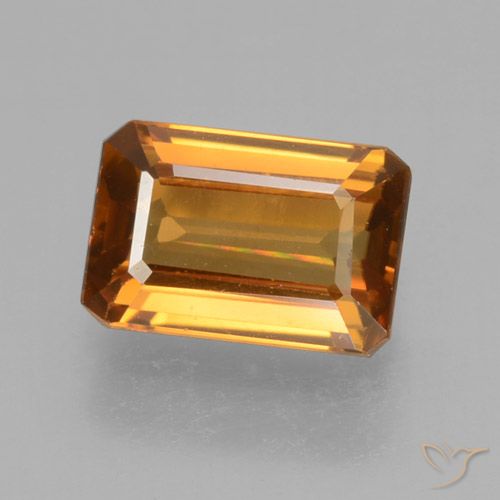 1.35ct Naturel Orange brun Zircon, Taille émeraude, VVS