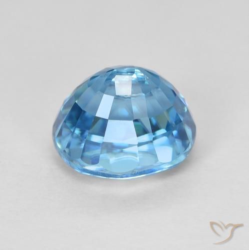 Zircon Bleu azur naturelle ovale, 3.88 ct, VS