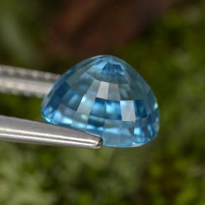 Zircon bleue naturelle coupe ovale, 3,49 ct, VS