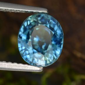Zircon Bleu naturelle Coupe ovale, 3.43 ct, VVS
