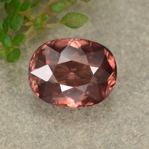 3.51ct Naturel Rouge foncé Zircon, ovale, VVS-VS