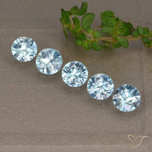 2.35ctw Naturel Bleu Zircon, Tour, VVS-VS