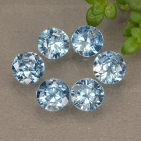 Achetez naturel 1,90ct bleu zircon gems, coupe roude, en provenance cambodge chez gemselect. en stock, livraison internationale!