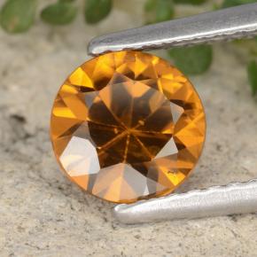 Zircon orange naturelle coupe roude, 1,45 ct, VVS-VS