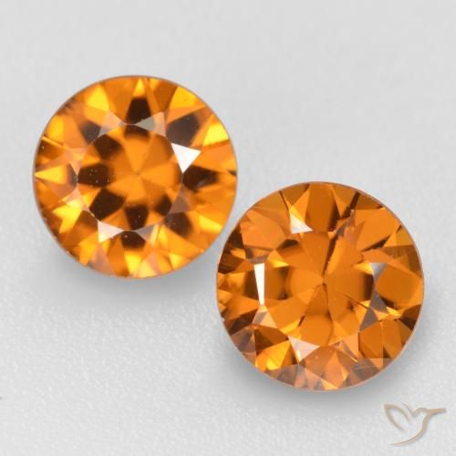 Achetez naturel 2.09ct Orange foncé Zircon gems, Coupe roude, En provenance Cambodge chez GemSelect. En stock, livraison internationale!
