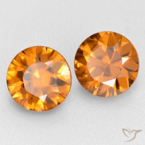 Achetez naturel 2.09ct Orange foncé Zircon gems, Coupe roude, En provenance Cambodge chez GemSelect. En stock, livraison internationale!