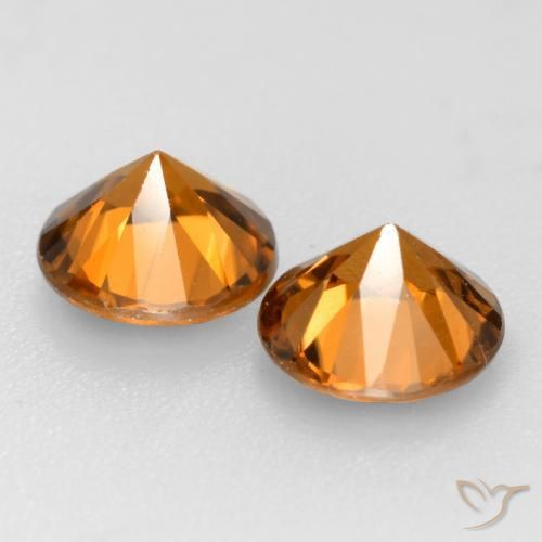 Achetez naturel 2.09ct Orange foncé Zircon gems, Coupe roude, En provenance Cambodge chez GemSelect. En stock, livraison internationale!
