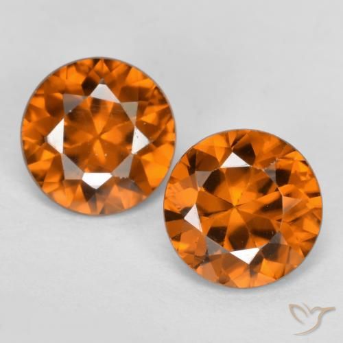 Achetez naturel 2,28ct orange zircon gems, coupe roude, en provenance cambodge chez gemselect. en stock, livraison internationale!