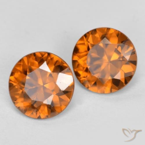 Achetez naturel 2,28ct orange zircon gems, coupe roude, en provenance cambodge chez gemselect. en stock, livraison internationale!